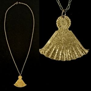 Vintage Egyptian Revival Fan Necklace